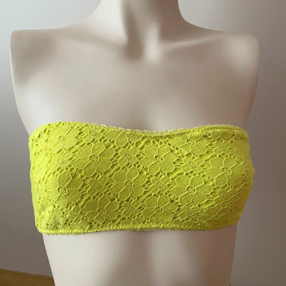 Anthropologie Neon Lace Strapless Bandeau Bra Bralette Top By Eloise, Size XS